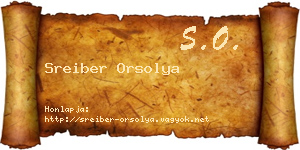 Sreiber Orsolya névjegykártya